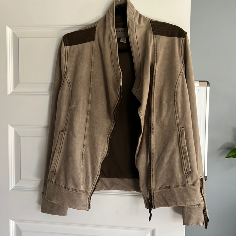 Light suede tan/brown jacket. Size Large. Marrakech, bought from Anthro.